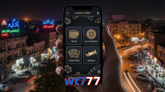 Main screen of Wt777 app page for PK players